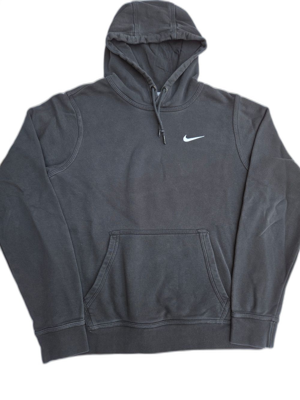 Nike Black Club Fleece Pullover Hoodie Small Minimalist Streetwear Swoosh Gym